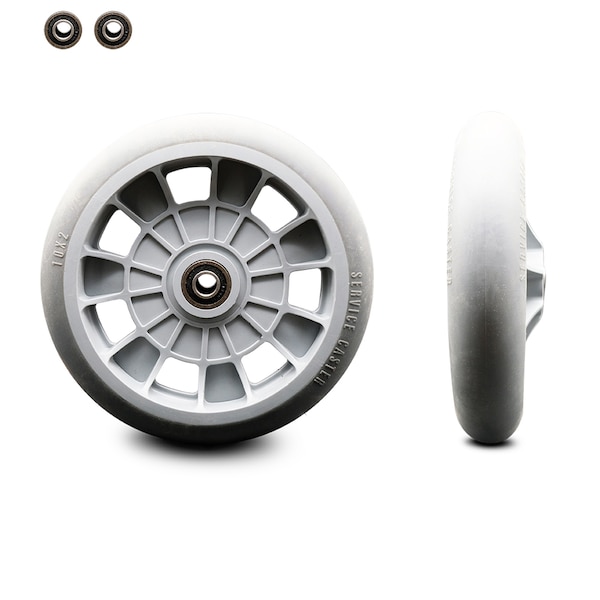 10" x 2" Flat Free Hand Truck Dolly Wheel Only w/2.125" Offset Hub&Ball Bearings